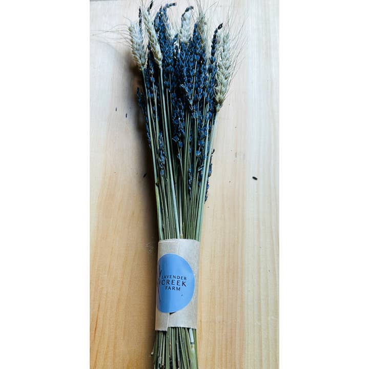 Lavender Creek Farm - Wholesale Dried/Pressed Flowers - Dried French Lavender and Wheat Bouquet1