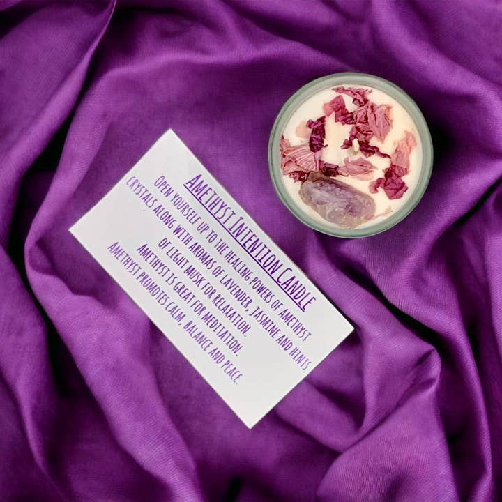 Green Earth Aromatherapy - Wholesale Jar/Filled Candle - Crystal Intention Candles with Natural Soy Wax