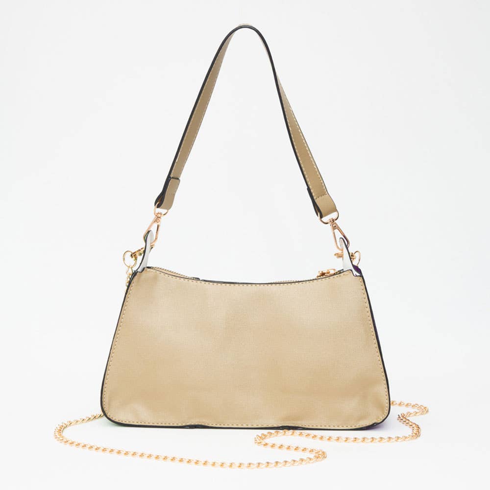 Sensibling Corp. - Wholesale Shoulder Bag - Women's - Faux Leather Mardi Gras Sparkle Front Shoulder Crossbody Bag2