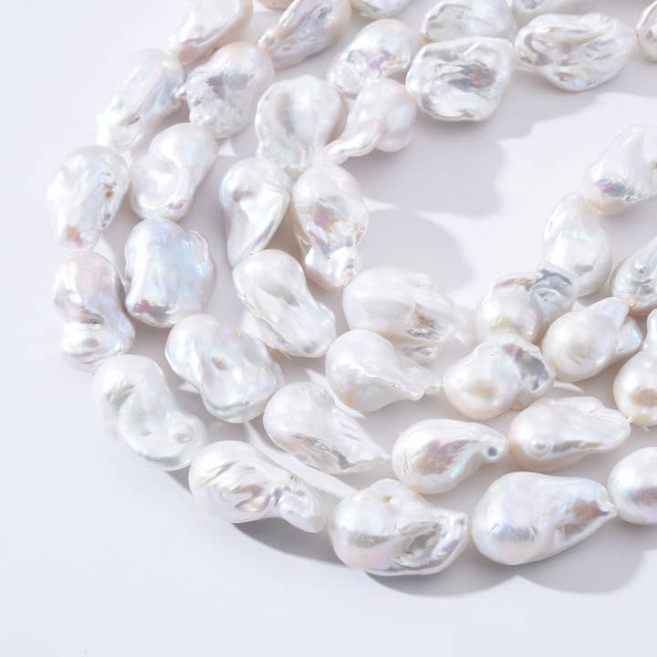 findings4uGem - Wholesale Beaded/Pearl Necklace - AAA Natural Freshwater Cultured Baroque Pearl Beads, FWP006