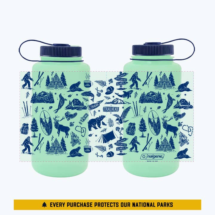 Rainier Watch Supply Co - Wholesale Water Bottle - Pacific Northwest Patterns Nalgene Bottle