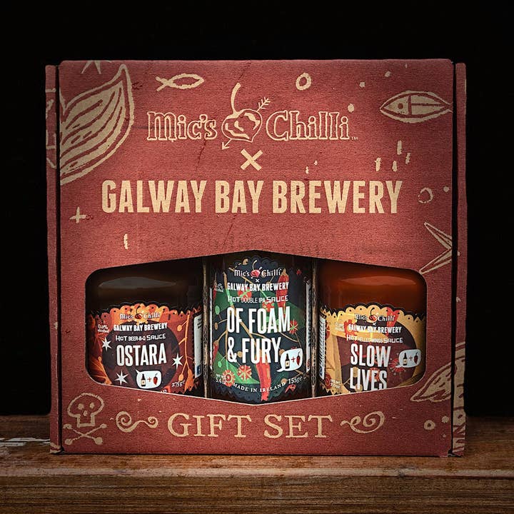 Galway Bay Gavesæt med Mic’s Chilli saucer for engroshandel hos Mic's Chilli