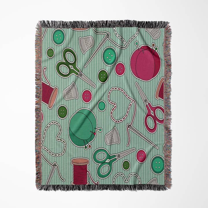 3dRose, Naaien Liefde Print Groen, Deken voor wholesale door 3dRose