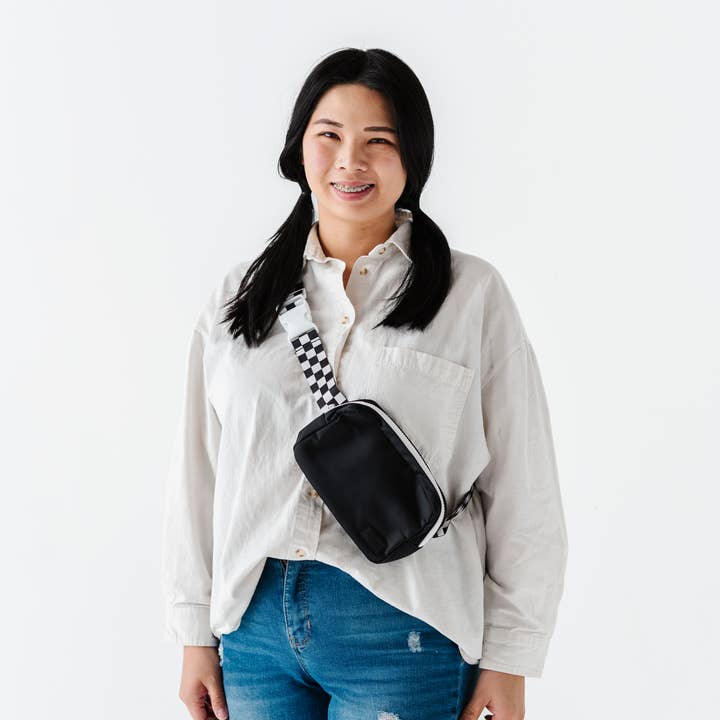 Big Little Wish - Wholesale Belt Bag - Women's - Checkered Strap Fanny Pack 5