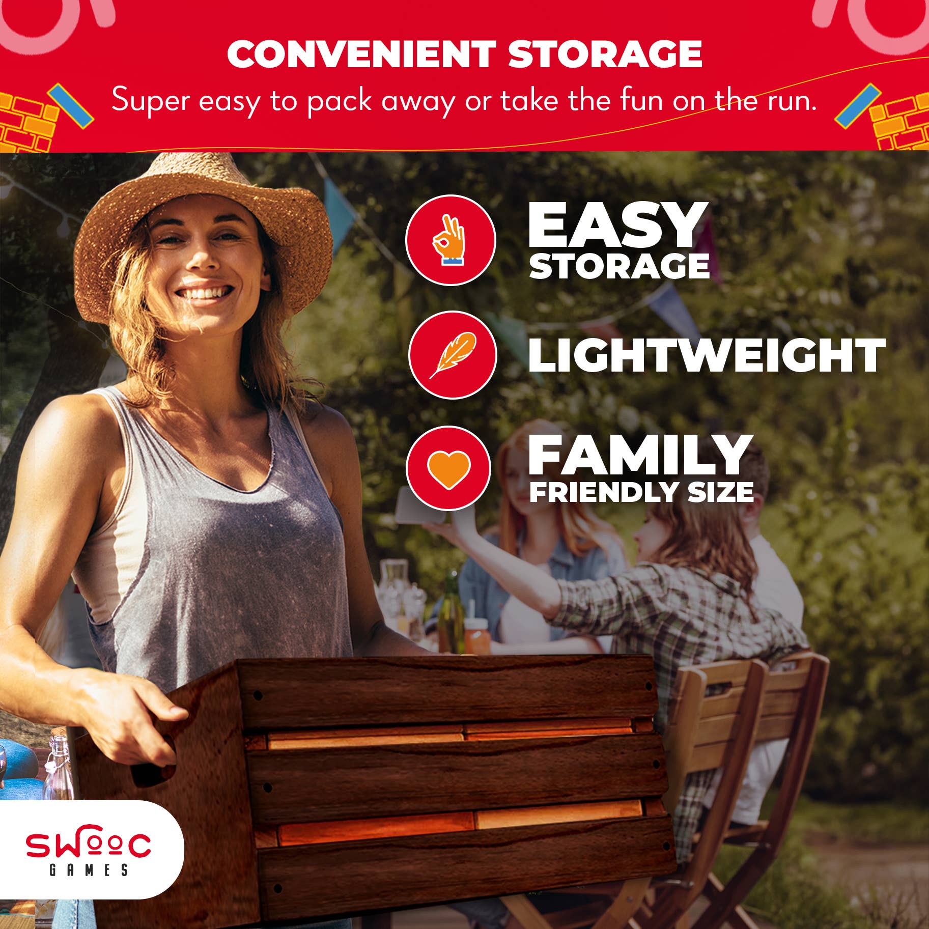 Swooc Games - Wholesale Stacking Game - Reclaimed Wood Giant Tower Game2