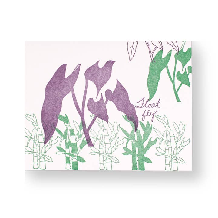 Floral Note Card - Bamboo for wholesale by Letterpress PLAY