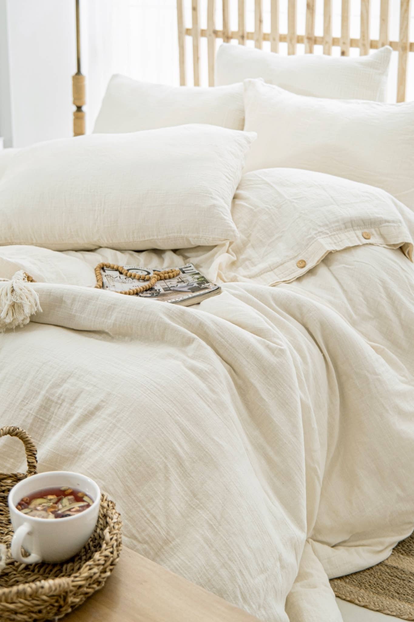 Naturloom - Wholesale Bedding Set - GOTS Certified Organic Muslin Duvet Cover Set Natural Color0