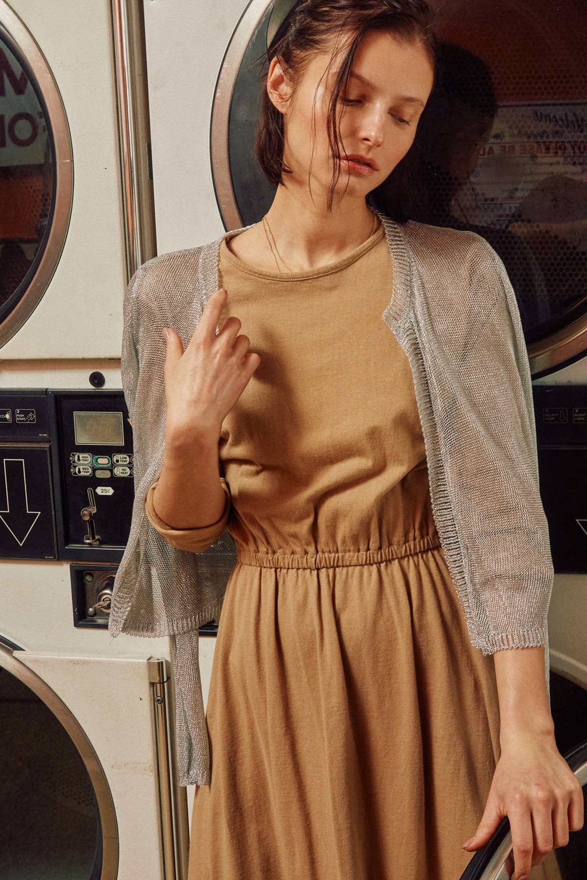 Lara Daisy - Vente Cardigan – femme - Cardigan métallique à devant ouvert6