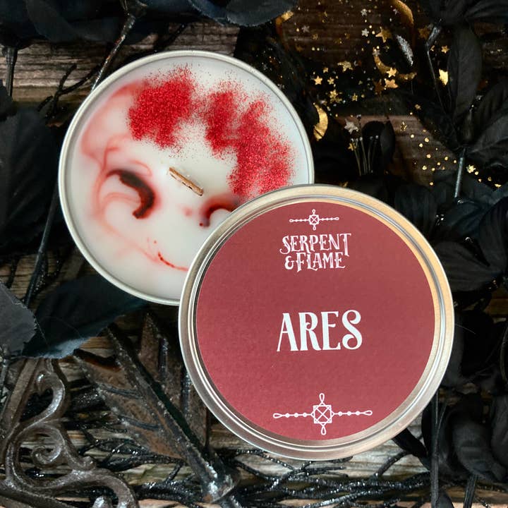 Ares Candle, Bourbon Sandalwood Tobacco for wholesale by Serpent & Flame Candle Co.