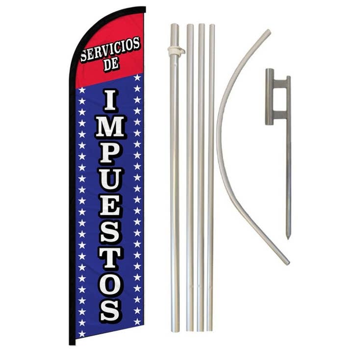 Servicios De Impuestos Windless Banner Flag & Pole Kit for wholesale by Flags Importer