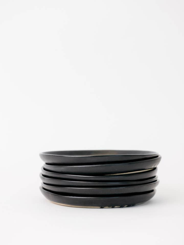 Dusk Appetizer Plate - Matte Black - Set of 6 for wholesale by THELIFESTYLEDCO