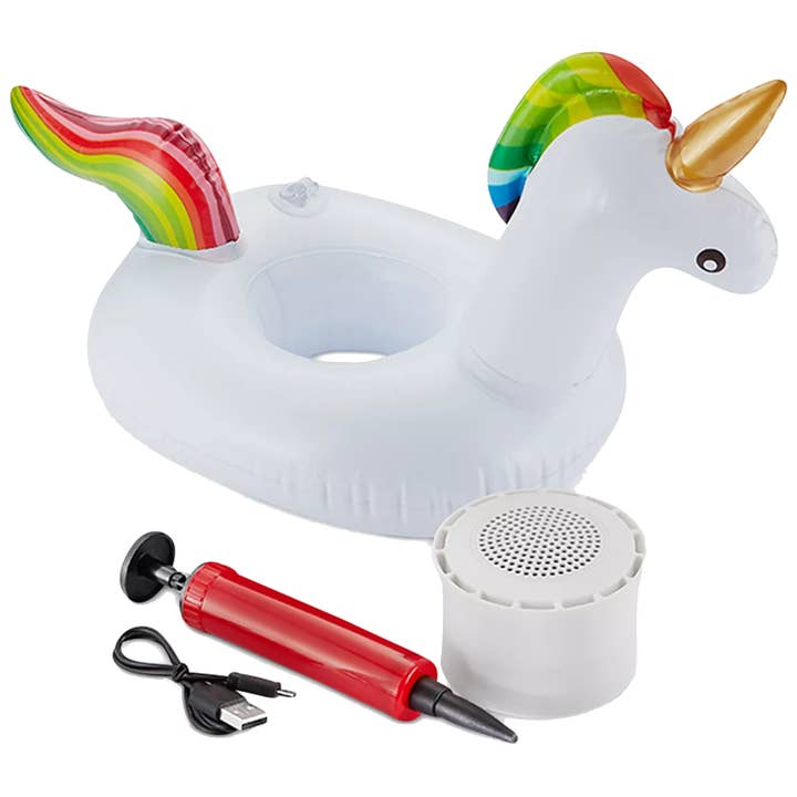 Trend Tech Brands - Wholesale Inflatables - Aqua Jams Bluetooth Floating Speaker & Cup Holder - Unicorn