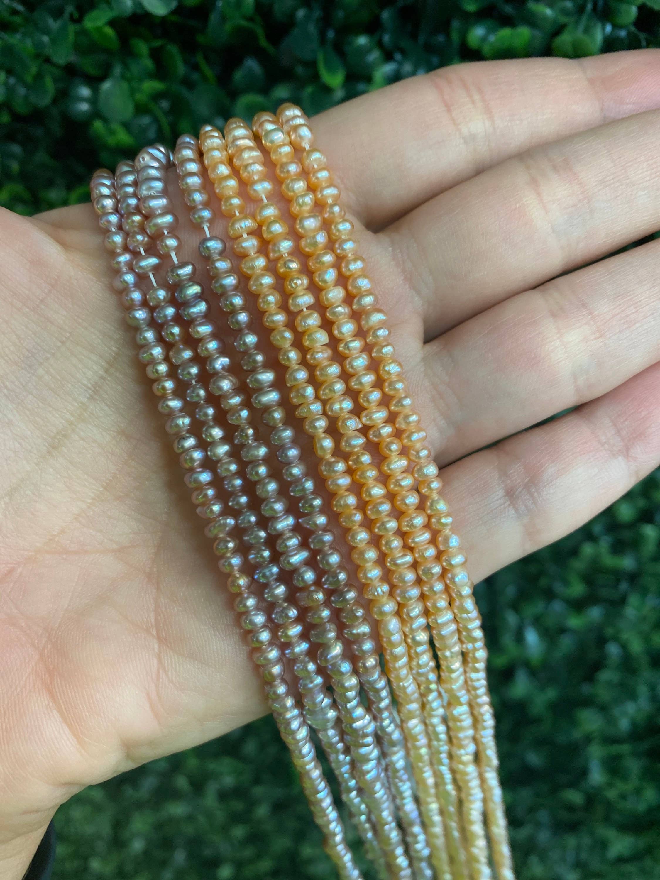 The Bead Bazaar - Wholesale Beads -  3x4mm Baroque Freshwater Pearls, 3mmWholesale Pearls Beads,6