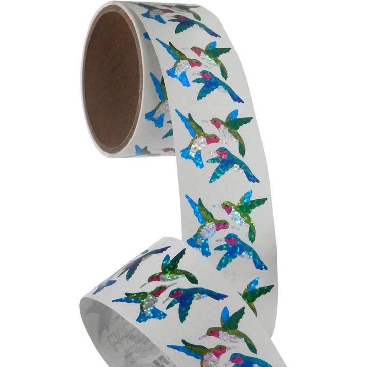 Mini Hummingbirds Stickers - Prismatic Bulk Roll for wholesale by Jillson & Roberts