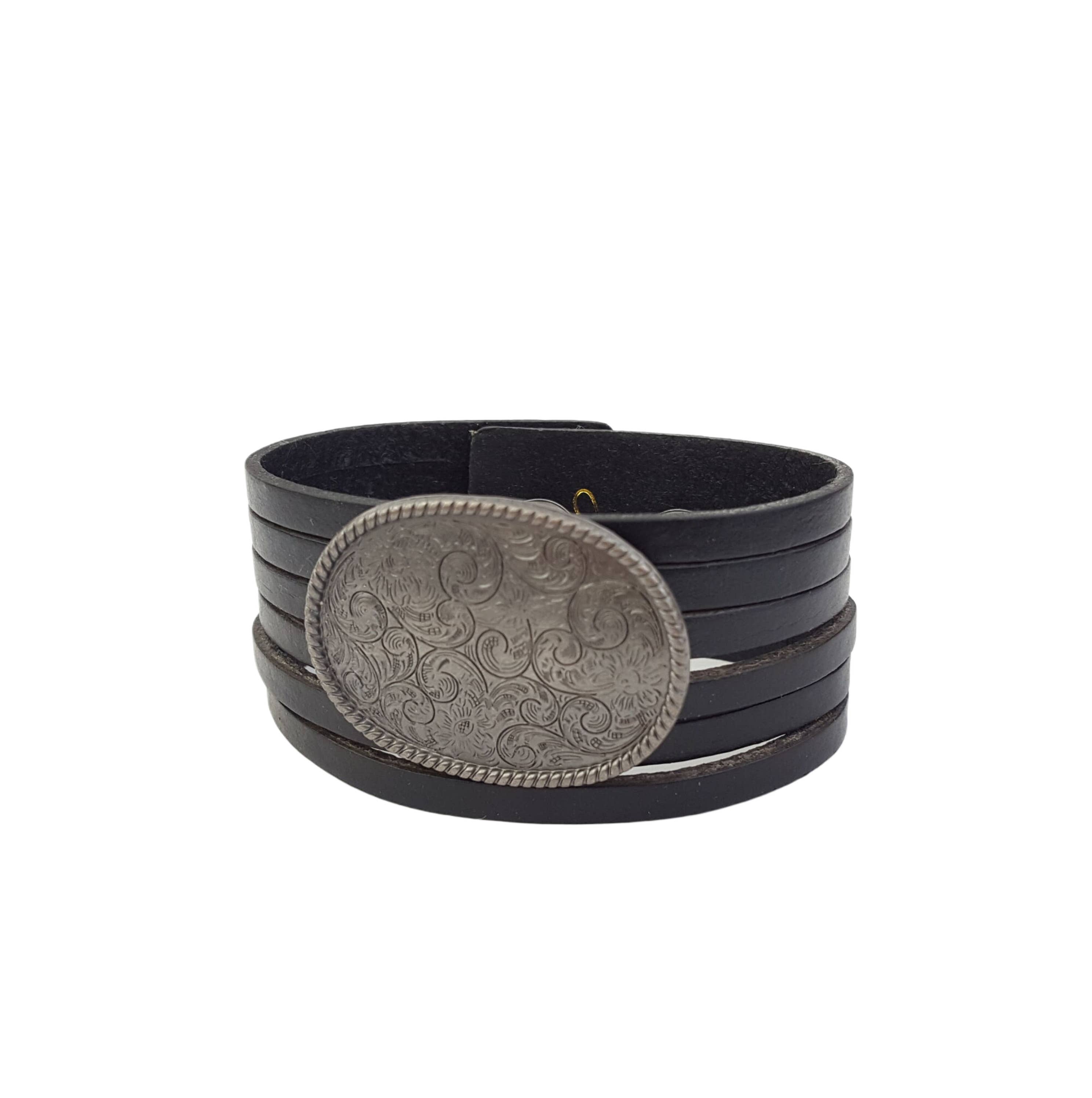 Axesoria West - Wholesale Cuff bracelet - Genuine Leather Cuff with Western Concho