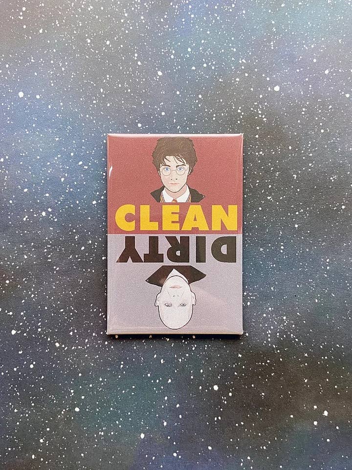 “Harry Potter and Voldemort” Dirty/Clean Dishwasher Magnet for wholesale by The Red Swan Shop