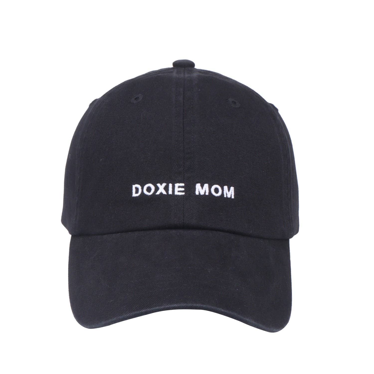 Black HatPhile Doxie Mom Adjustable Baseball Cap – The Perfect Gift for Proud Dachshund Lovers for wholesale on Faire