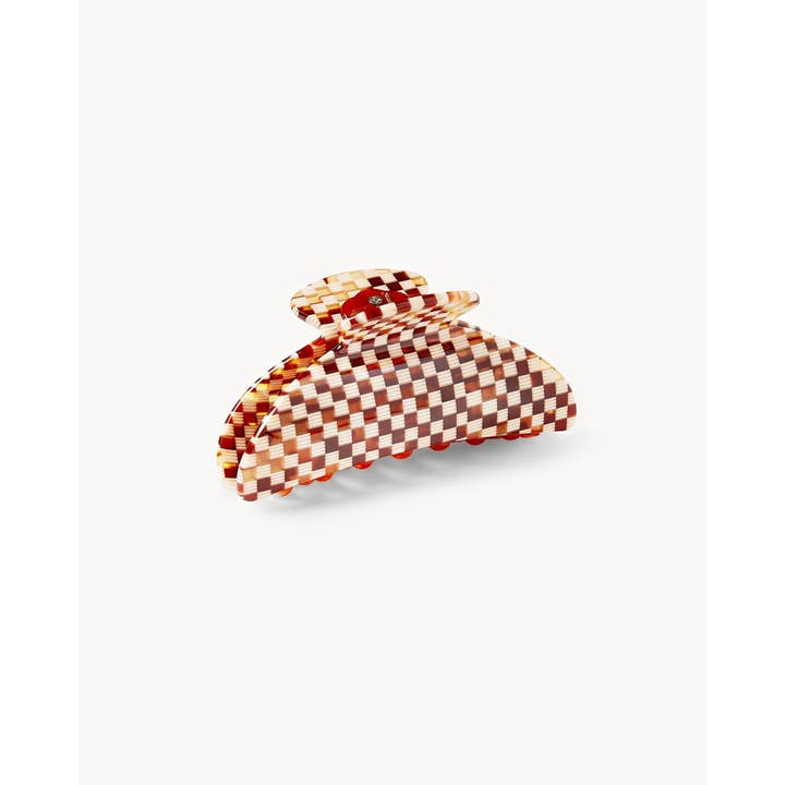 MACHETE - Wholesale Hair Clip - Women's - Midi Heirloom Claw in Tortoise Checker1