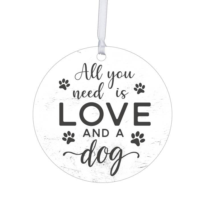 Pet Everyday Dog Paws Home Decor Gift: Love And Dog Ornament for wholesale by LifeSong Milestones