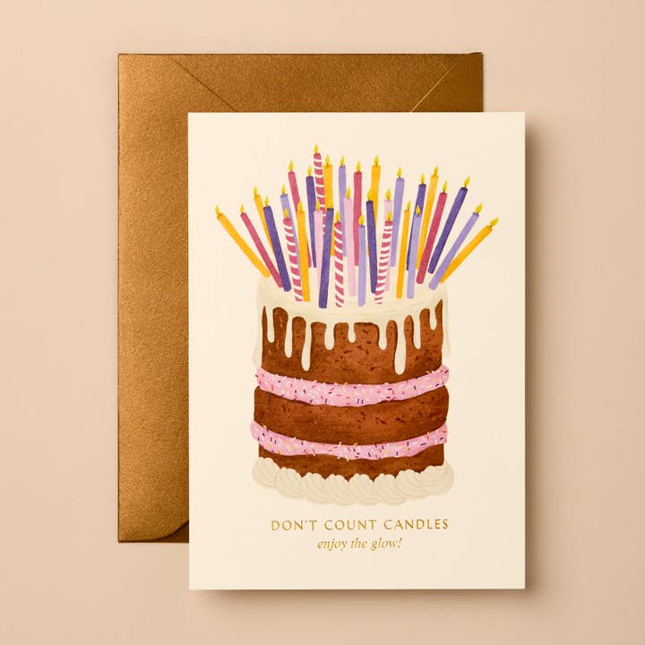 Don't Count Candles | Happy Birthday Card | Celebration Card for wholesale by Gabrielle & Celine Greetings Cards UK and Europe