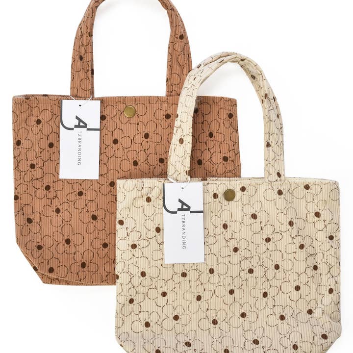 Cosbai - Vintage Sakura Corduroy Tote Bag for wholesale by Funkyrel® Atzbranding Limited