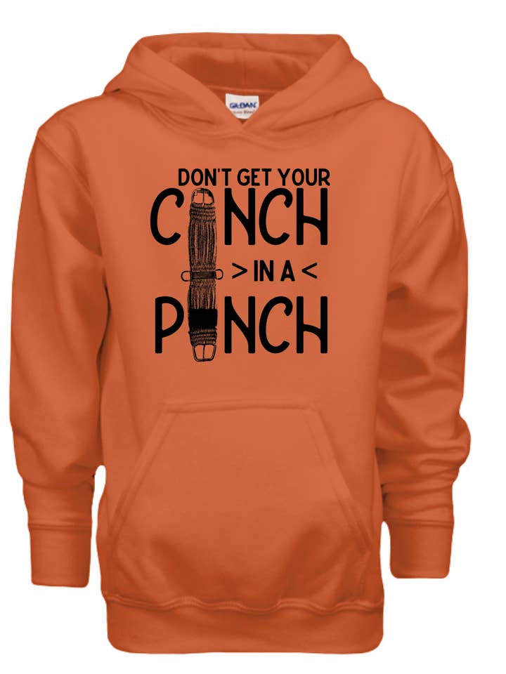 Don't Get Your Cinch In a Pinch Youth Hoodie for wholesale by Wranglin' Daisies LLC