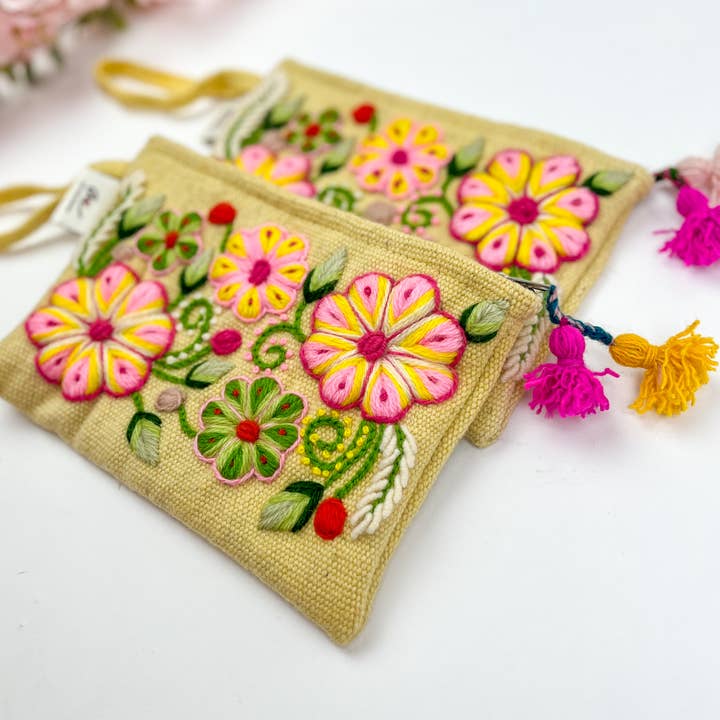 Artesana Love - Wholesale Pencil Case/Pouch - Daisy Embroidery Pouch5