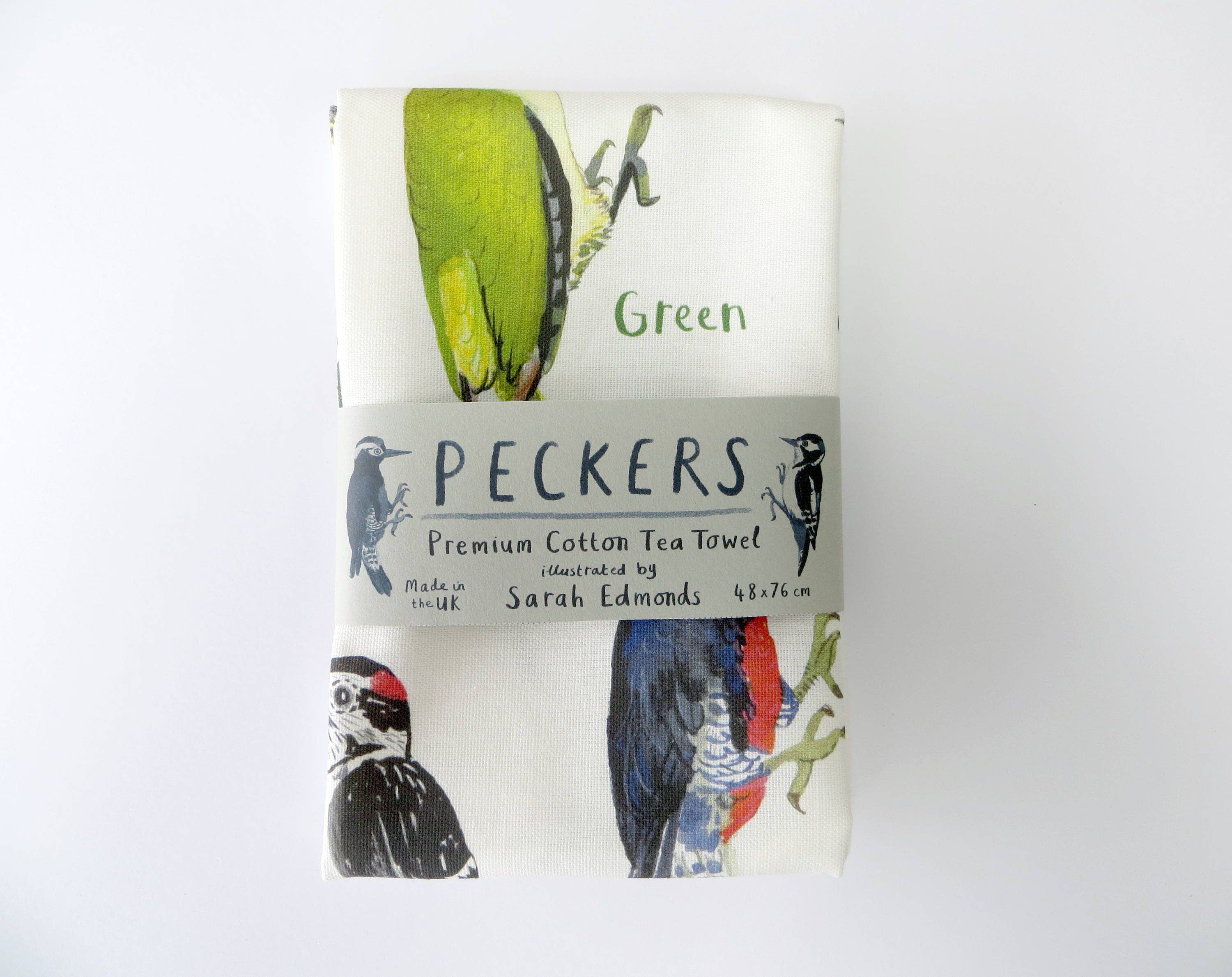 Sarah Edmonds Illustration – wholesale Tea towel – Peckers Bird Cotton Tea Towel1
