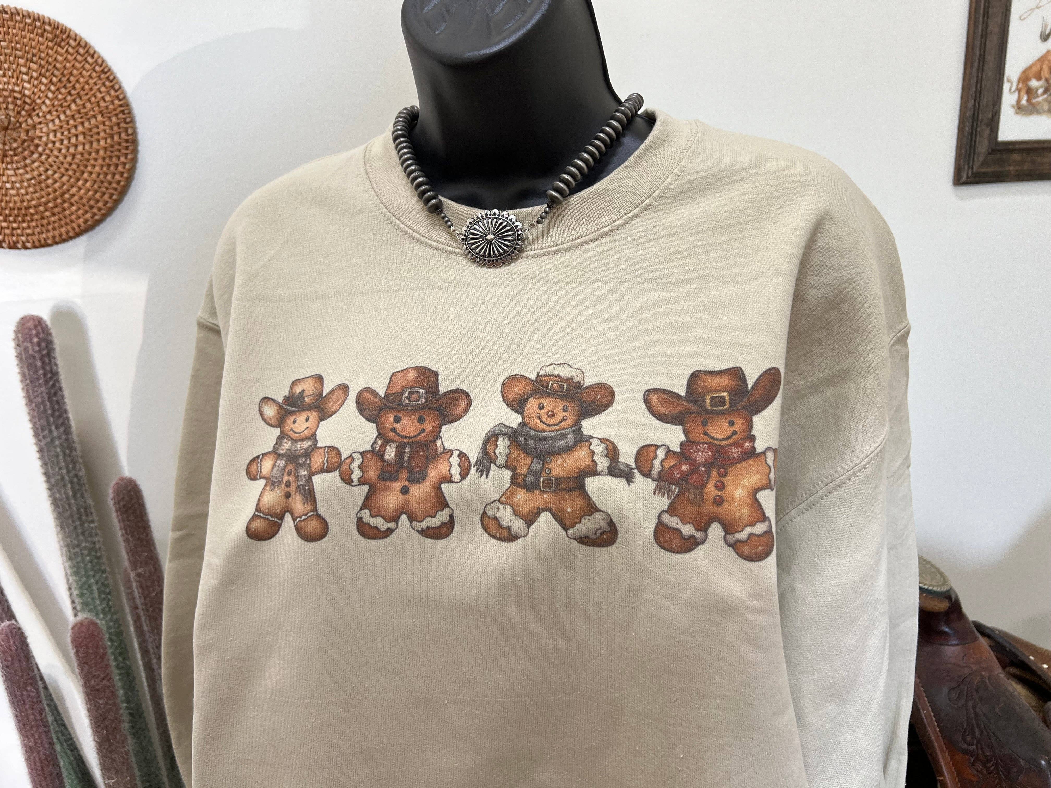 Lost Creek Boutique LLC – wholesale Graphic sweatshirt – Women’s – Cowboy Gingerbread Gang Crewneck1