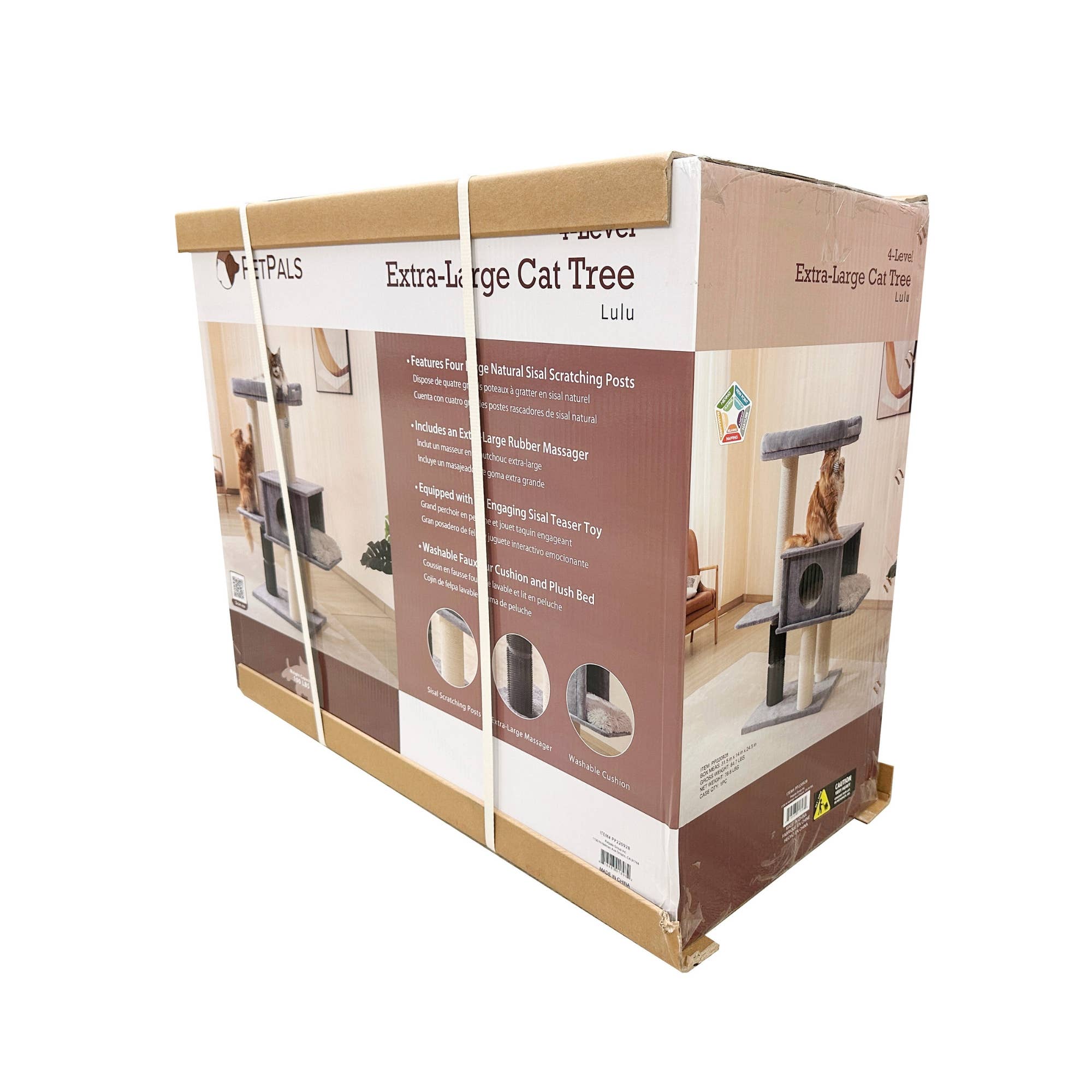 PetPals Group – Engroshandel Kradsetræ - Kat – PetPals 145 cm Grand Maine Coon™ kradsetræ – Lulu1