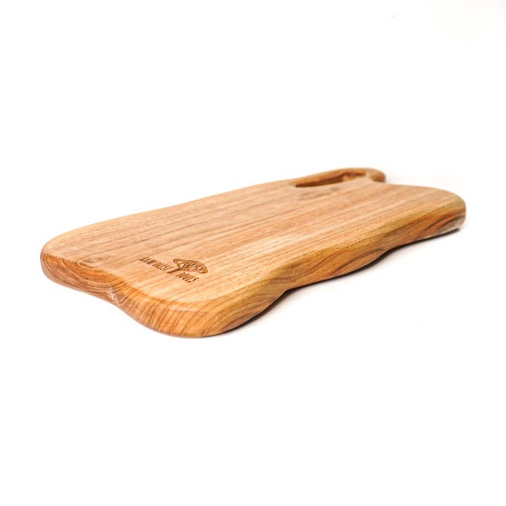 Rainforest Bowls - Wholesale Cutting Board - Irregular Shaped Teak Wood Chopping Board (13x7) with Handle4