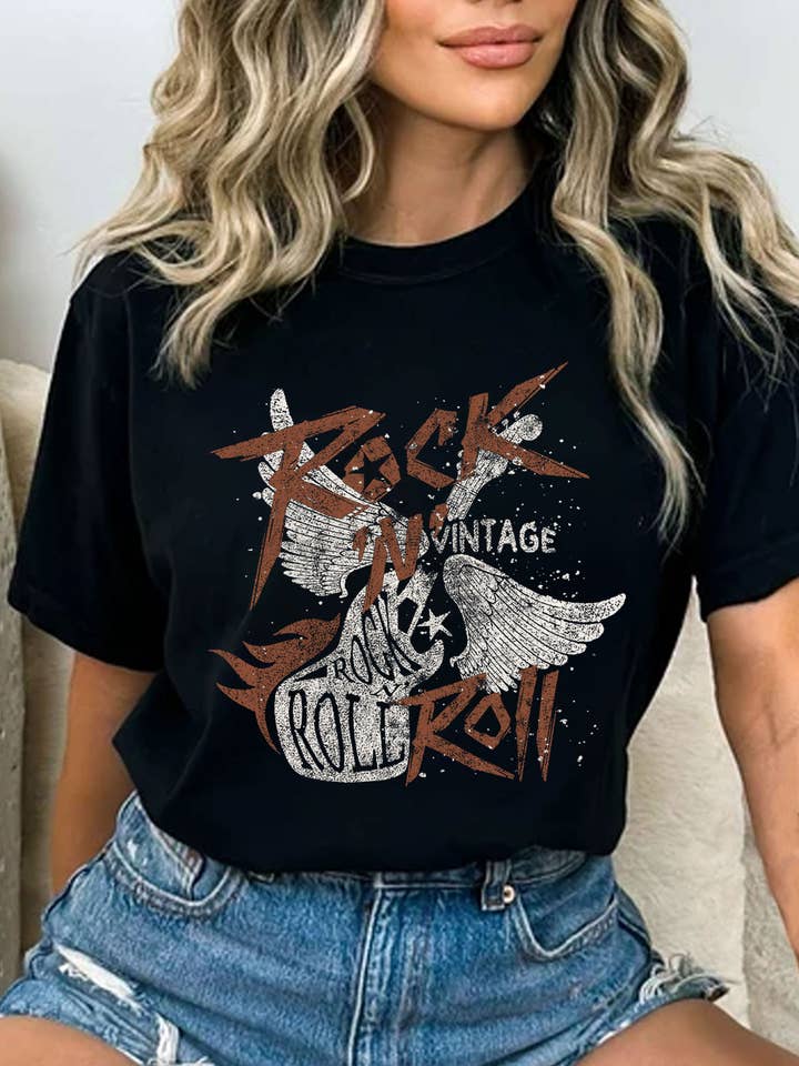 ROCK N ROLL VINTAGE GUITAR GRAPHIC TSHIRTS for wholesale by Rustee Clothing