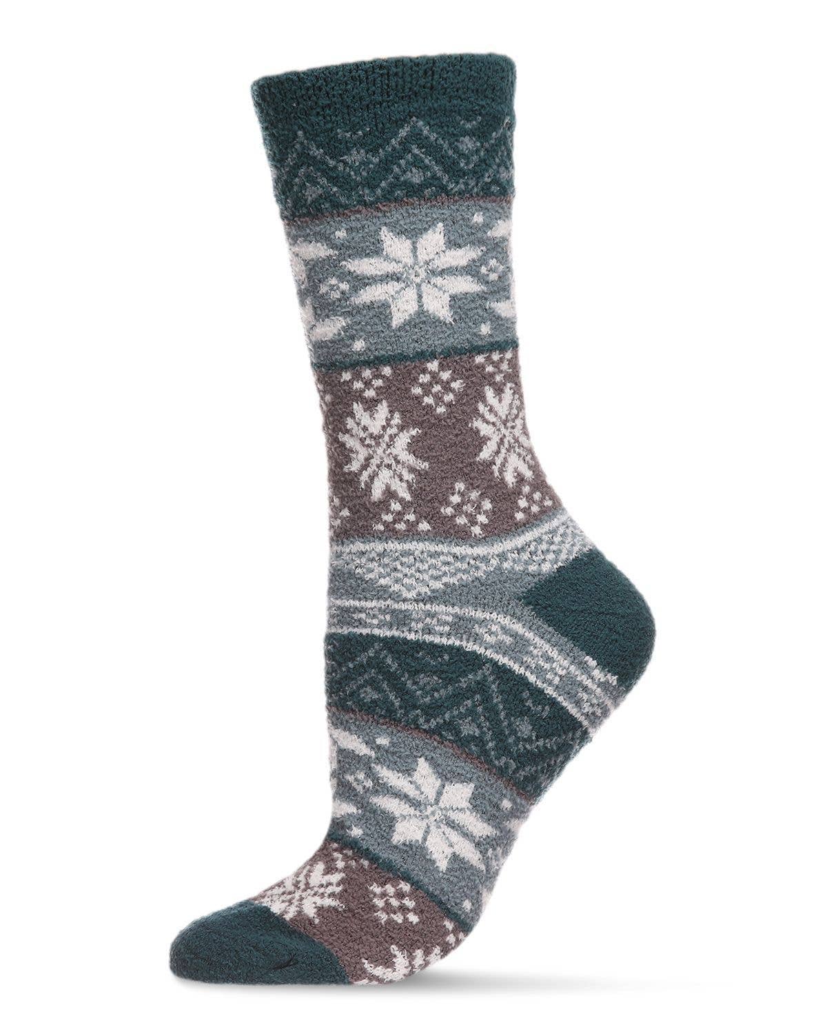 Infinity Classics International Inc. – Großhandel Socken – Damen – Snowflake Fair Isle superweiche, kuschelige Crew-Socke