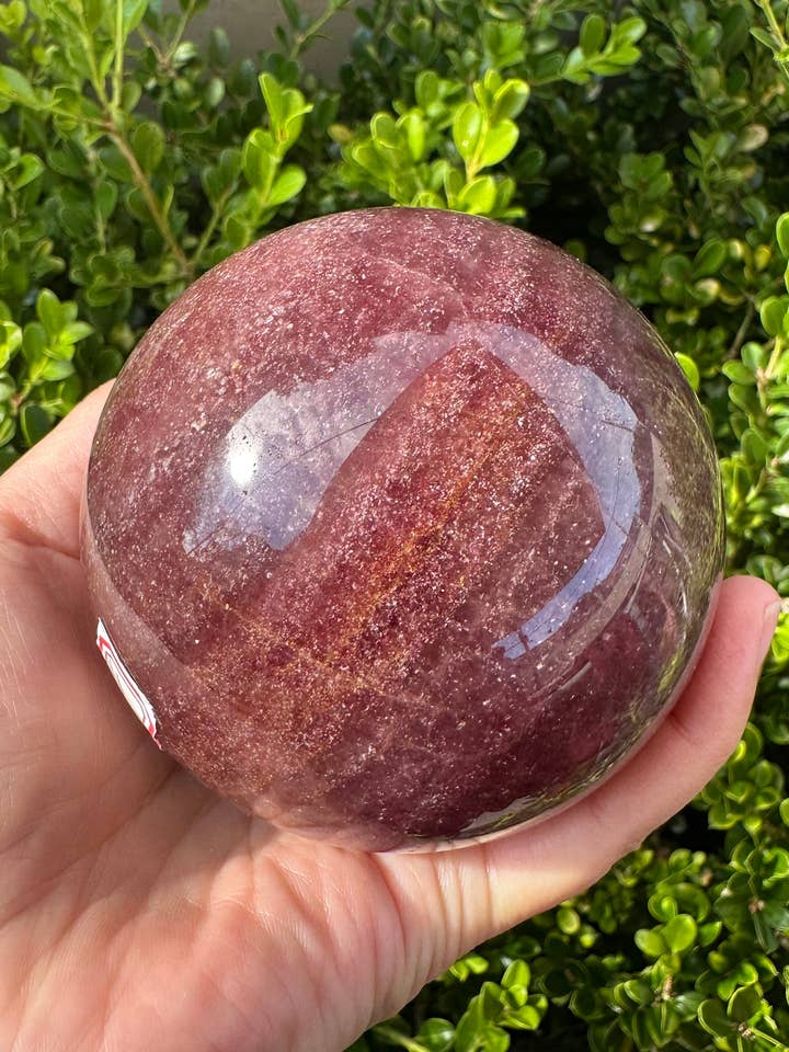 Strawberry Quartz Sphere – Healing Red Crystal Sphere for Energy, Love & Crystal Collections, Christmas Crystal Gift #3 for wholesale by Moon Rituals