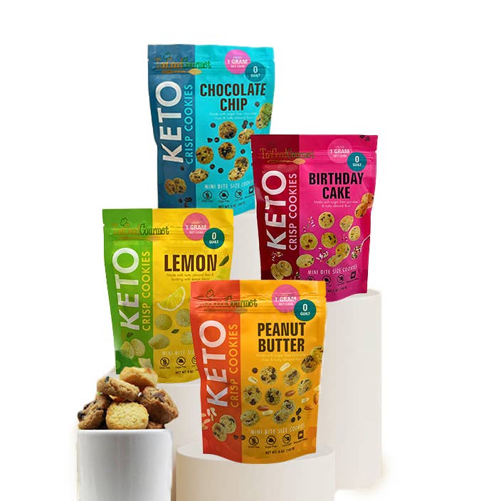 Too Good Gourmet - Wholesale Cookie - Keto Mini Cookies - Choco Chip, Bday, Peanut Butter, Lemon