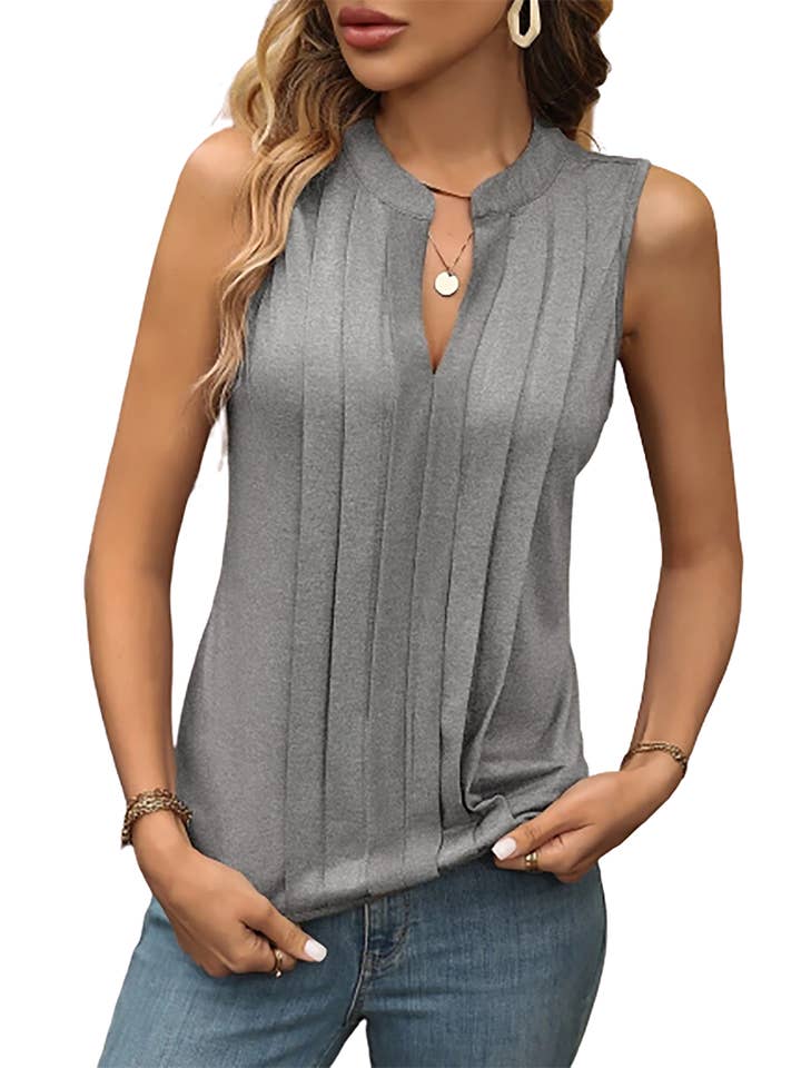 Wholesalesir - Wholesale Blouse - Women's - Women's V Neck Sleeveless Blouse Tops Shirts5