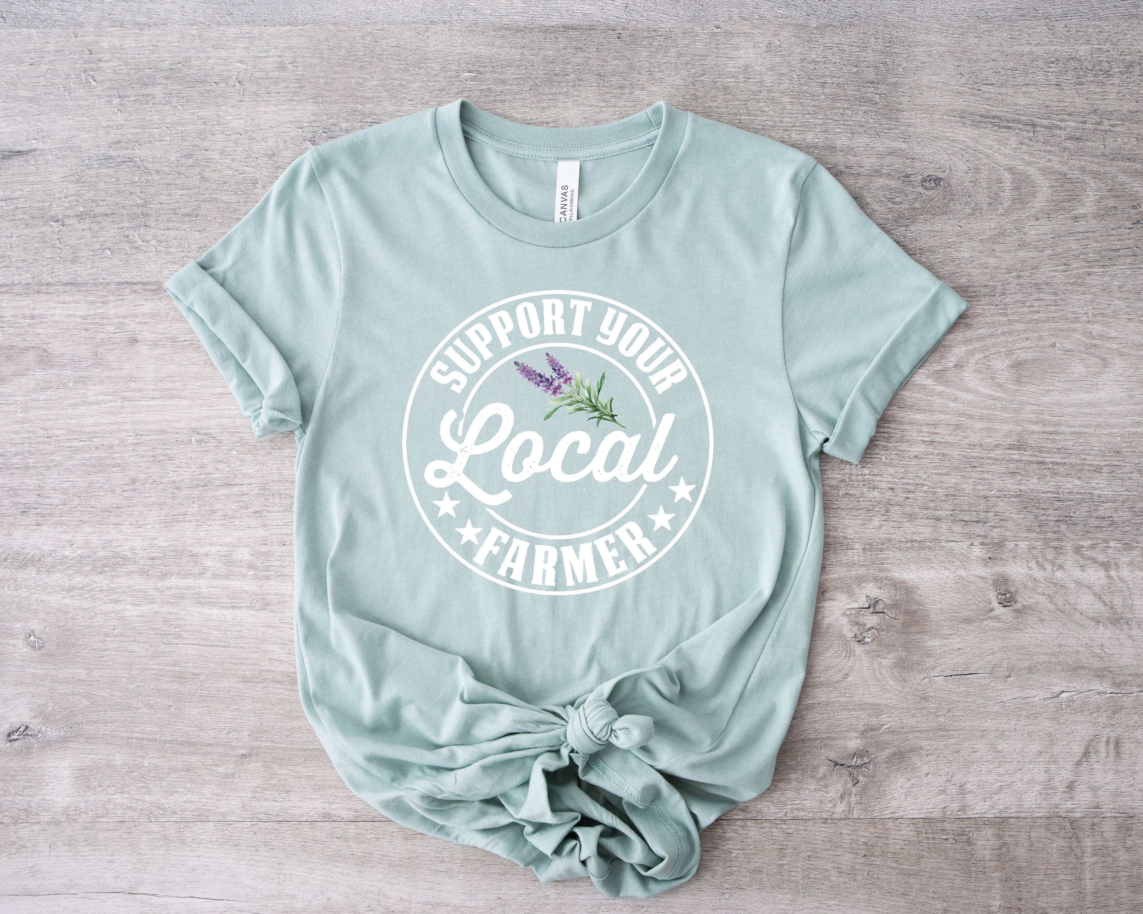 One Nine - Wholesale T-shirt met print - Dames - Steun je Local Farmers T-shirt (lavendel)2