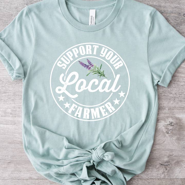 One Nine - Wholesale T-shirt met print - Dames - Steun je Local Farmers T-shirt (lavendel)2