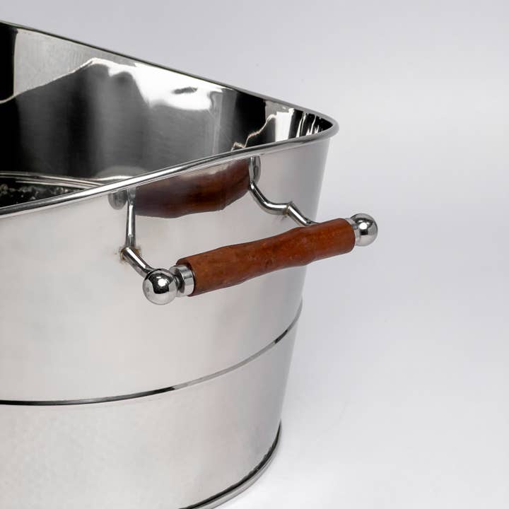 India Handicrafts Inc - Wholesale Decorative Tabletop Object - Stainless Steel Tub Bone Handle Hammered3