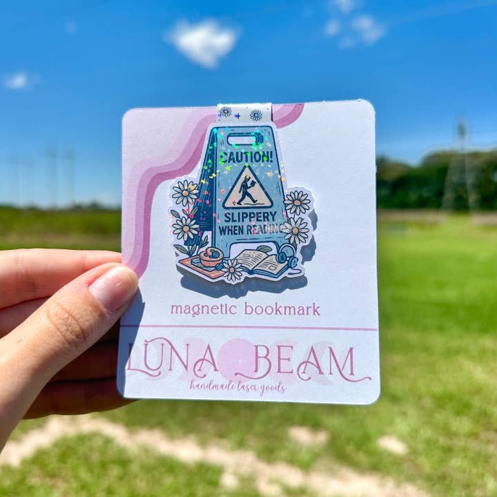 Slippery When Reading Magnetic Bookmark for wholesale by Luna Beam Creations