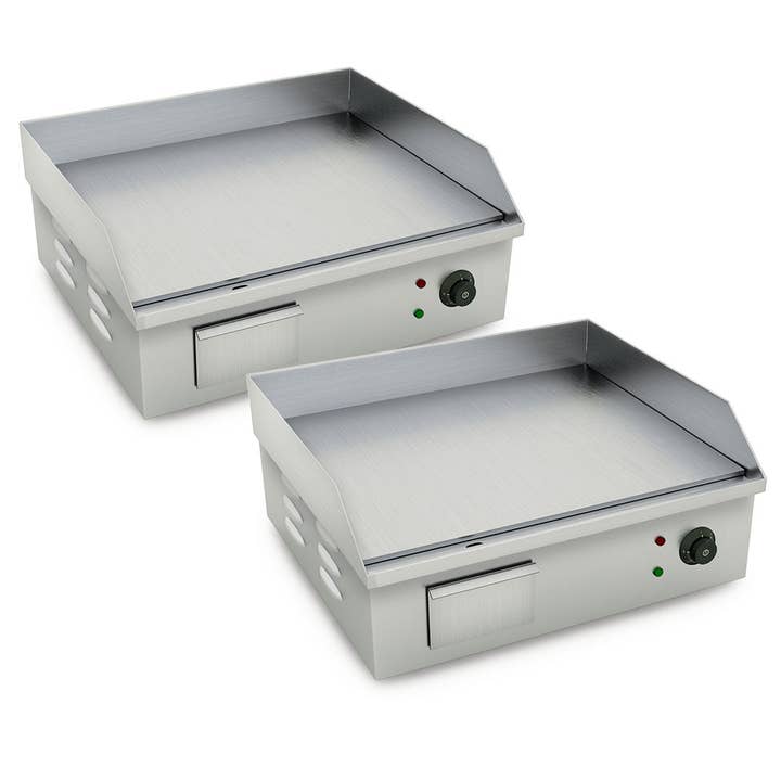 SOGA 2X Electric Stainless Steel Flat Griddle Grill BBQ Hot Plate 2200W for wholesale by SOGA International Pty Ltd