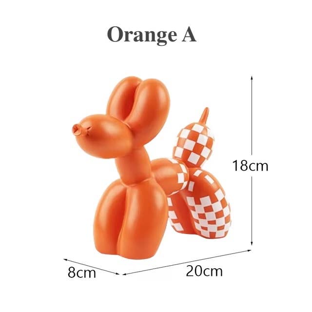 IVORE.GROUP (We cover All Import duty) – wholesale Decorative figurine – Grid Design Resin Balloon Dog Ornament4