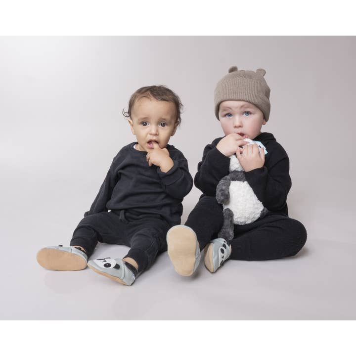Olea London Ltd – wholesale Lära-gå-skor – baby – Mjukt läder babyskor Panda1