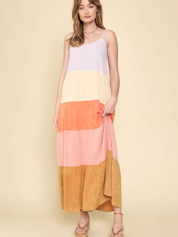 60054 Color Block Dress for wholesale by Mystree