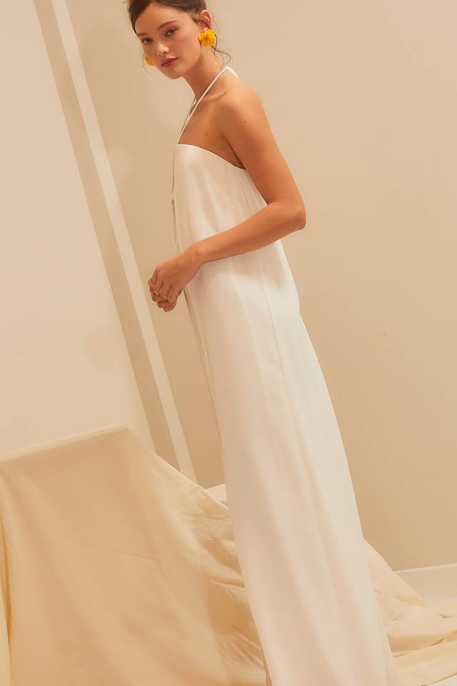 Main Strip – wholesale Jumpsuit - Dam – Crepe Med Draping Overlay och Breda Ben5