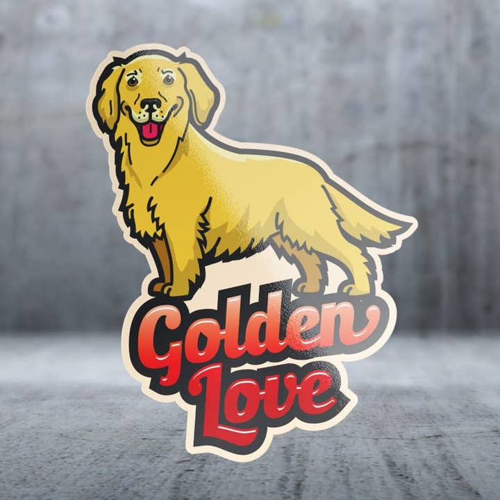Amor de Golden Retriever - Autocolante por atacado de Two Feet Treats