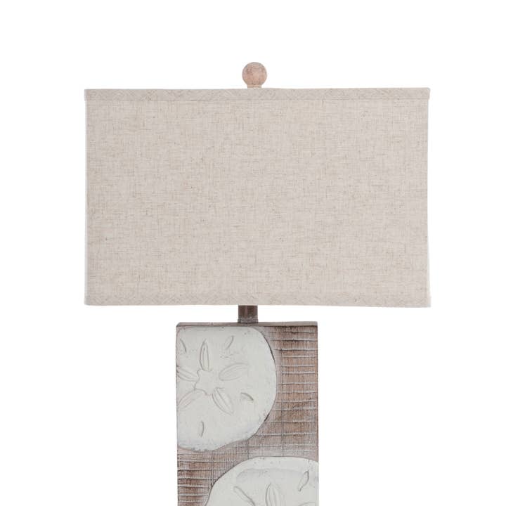 Natural Coastal Sea Shell Sandollar Table Lamps With USB Port for wholesale on Faire3