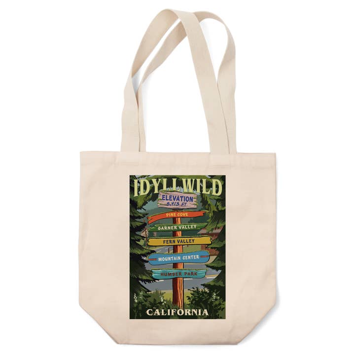 ORGANIC TOTE BAGS Idyllwild, California, Destinations for wholesale by Lantern Press