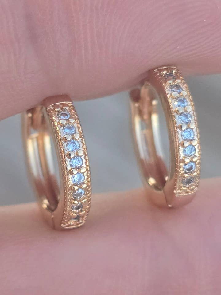 Earring 14K Gold Brasilian hoops and brilliants ring aros zarcillos aretes en gold filled for wholesale by Fui fui jewelry llc