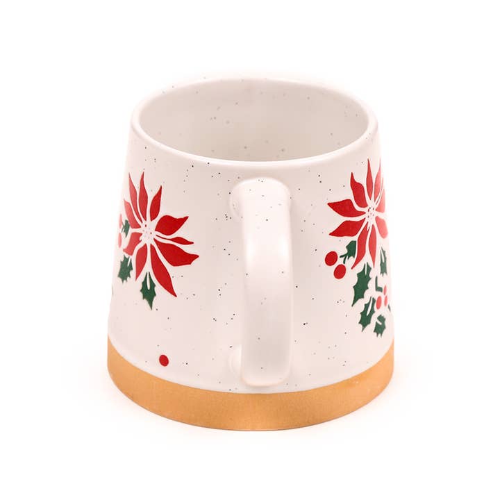 Puckator Ltd – wholesale Coffee mug – Poinsettia Tapered Stoneware Mug2